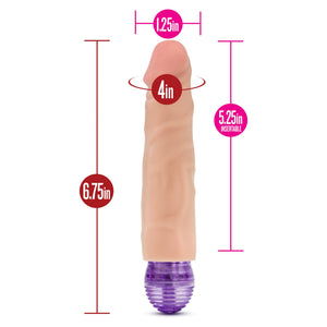 Blush X5 Plus - 6&quot; Soft Realistic Vibrating Dildo 1.5&quot; Thick Multi Speed Beginner Vibrator - Flexible Flexishaft - Anal Pegging Strap On Compatible - Suction Cup Hands Free Play - Body Safe Sex Toy