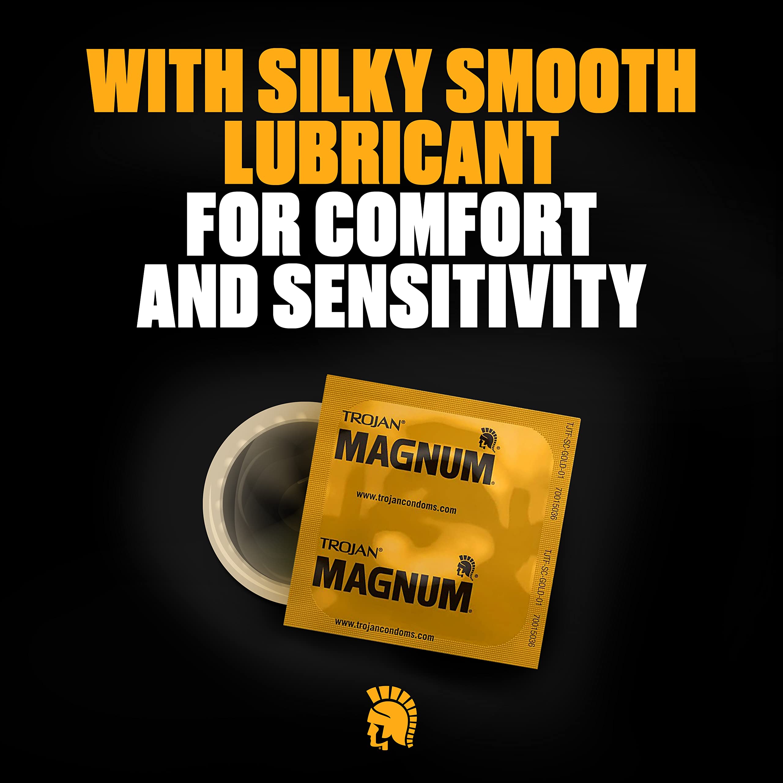 TROJAN Magnum BareSkin Premium Large Condoms, Comfortable and Smooth Lubricated Condoms for Men, Americas Number One Condom, 24