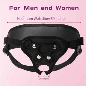 Strap On Dildo Harness, Plus Size Strapon Dildo Harness, Wide Bondage with Holes and 4 Rubber Rings, Adjustable Strap-on Harness