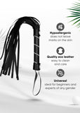 Premium Sex Whip with Rhinestones for Bedroom Play, Faux Leather Floggers Adult Play, BDSM Whip for Spanking, Black