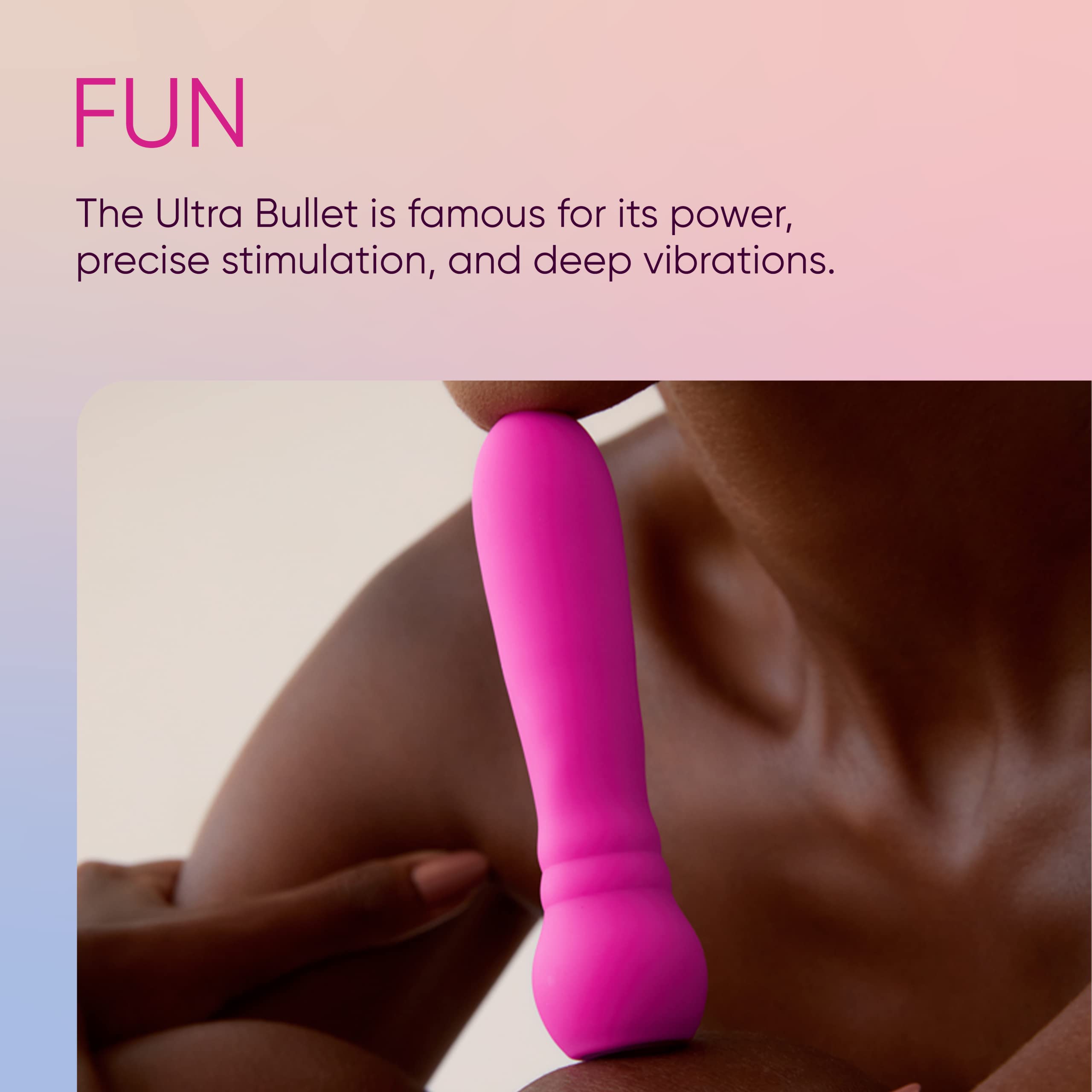 Femme Funn Ultra Bullet Vibrators - Discreet Female Sex Toy with 20 Powerful Vibration Modes - Waterproof, Whisper Quiet, Extra