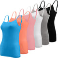 BQTQ 6 Pcs Camisole for Women Undershirts Adjustable Spaghetti Strap Tank Top, XXL