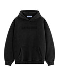 Aelfric Eden Hoodies Mens Acid Wash Hoodie Oversized Vintage Heavyweight Cotton Fleece Hooded Pullover Sweatshirt Black