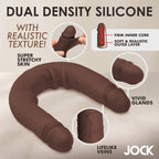Jock Real Skin 17.75In Double Dildo Dark