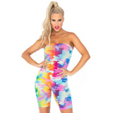 Rainbow camo mesh strapless ro - MED/LGE / MULTICOLOR