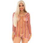 Zig zag rainbow net long sleev - O/S / MULTICOLOR