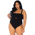 2 PC Opaque bandeau and suspen - 1X-2X / BLACK