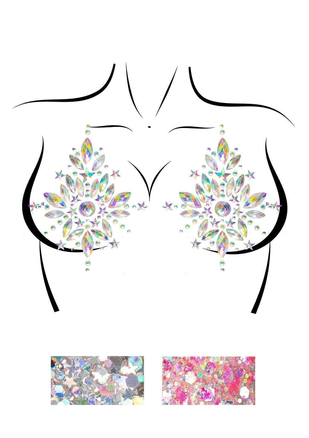 Cambria adhesive jewel nipple - O/S / CLEAR