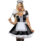 3 PC Classic French Maid, incl - LARGE / BLK/WHITE