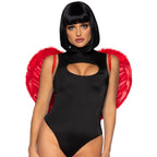 Marabou trimmed feather wings. - O/S / RED