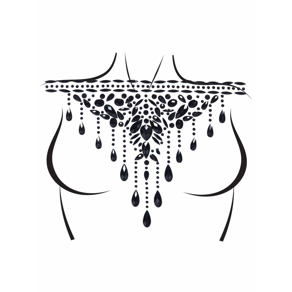 Choker adhesive body jewels st - O/S / BLACK