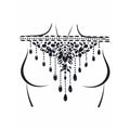 Choker adhesive body jewels st - O/S / BLACK