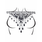 Choker adhesive body jewels st - O/S / BLACK