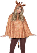Giraffe Poncho, features giraf - O/S / TAN