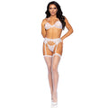 3 PC Rhinestone eyelash lace b - LARGE / WHITE