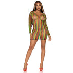Rasta net long sleeve mini dre - O/S / MULTICOLOR