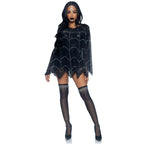 Sheer rhinestone spiderweb pon