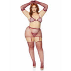 5 PC Rhinestone fishnet garter