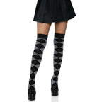 Argyle knit over the knee sock