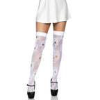 Sugar skull net thigh highs.