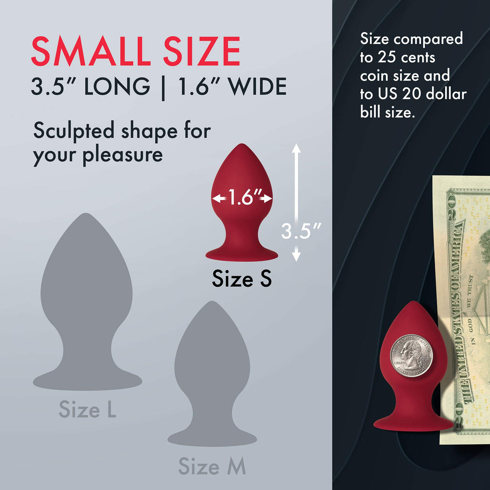 Forto Silicone F98 Butt Plug For Men And Women  Erotic Anal Plug Dildo Silicone  Red  Small