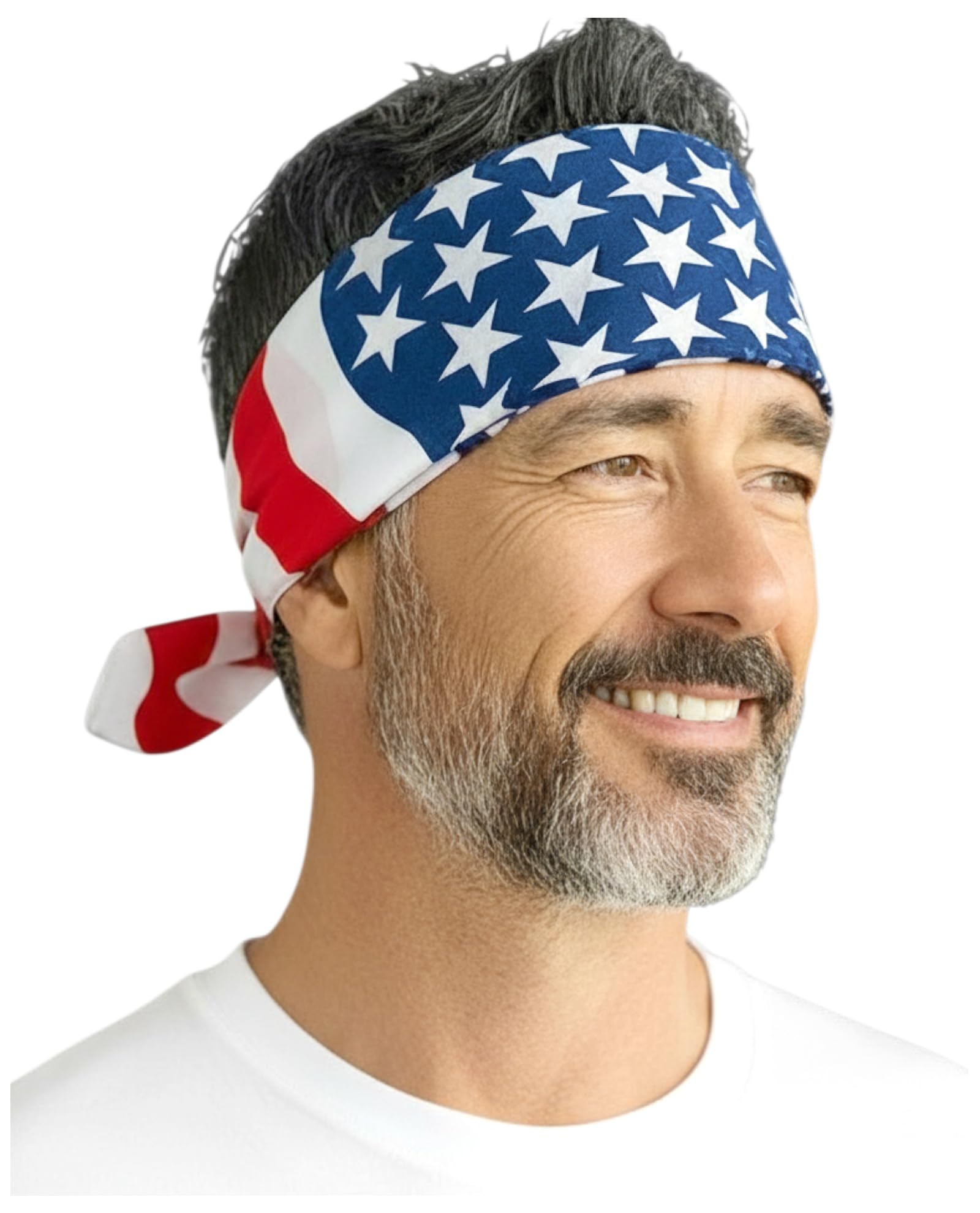 Costume Adventure American Flag Bandana Headband Mens Patriotic Bandana USA Flag Apparel USA Clothing - One Size