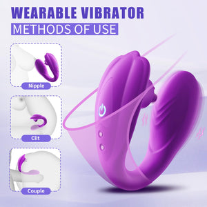 Remote Clitoral G-Spot Vibrator,Couples Vibrator with 10 Tongue Licking and 10 Vibration Modes Female Stimulator,Vibrating Sex T