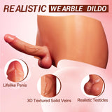 Strap on Dildo Sex Toys - Strap On Harness High Elastic Silicone Wearable Dildos Panties with 7.3 ' ' Solid Penis, Realistic Dil