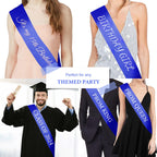 CIEHER Blue Sash Blank Satin Sash Bride Sash Custom Sash Prom Court Sash Mommy to Be Sash Birthday Sash Bride to Be Sash Bachelo