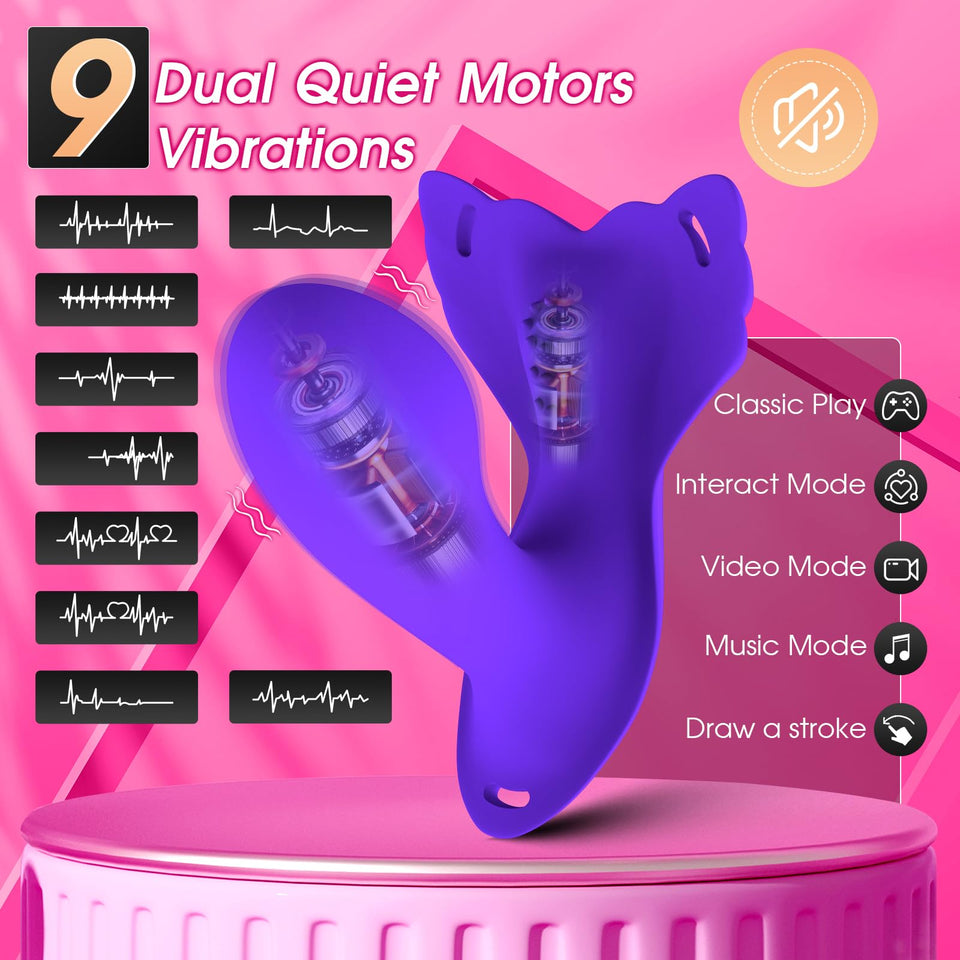 Panty Wearable Vibrator Insert Dildo Womens Sex Toys with 9 Vibrations, APP Control Adult Sex Toys for Couples Vibrater, G Spot
