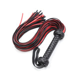 VENESUN Restraints Spanking Whips, 25inch Faux Leather Flogger for Adult BDSM Play, Black and Red