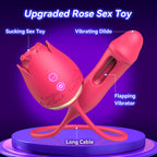 Rose Sex Toys Sucking Vibrator, G Spot Dildo Vibrator for Women with 10 Suctions 10 Flapping Modes, Rose Sex Stimulator Adult Se