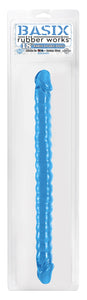 Basix 18-Inch Ribbed Double Dong, Blue