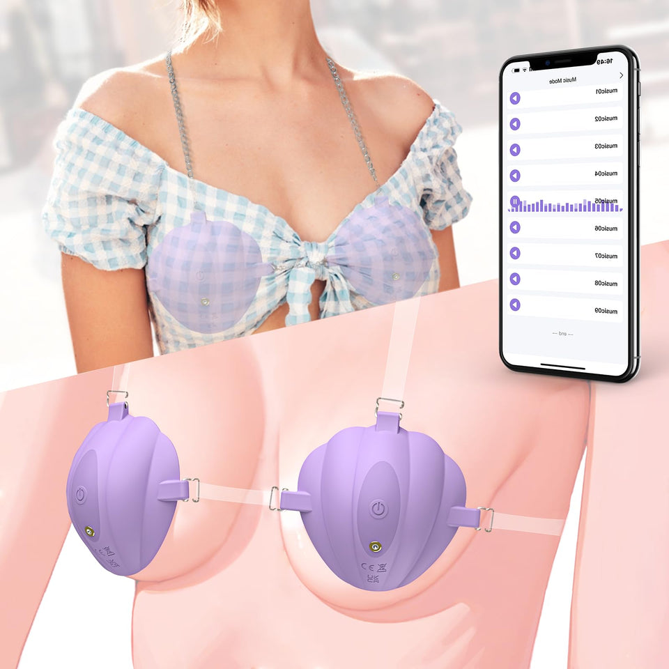 Sex Toys Nipple Vibrator with Straps Public Wearable Nipple Toys for Women Female Discreet APP Vibrators, Adult Toys Vibrating N