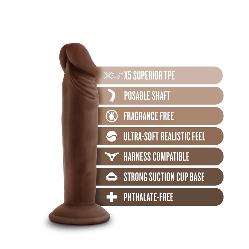 Dr. Skin Plus 6In Posable Dildo Chocolat