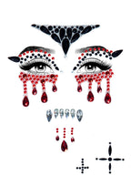 Vampire Adhesive Face Jewels S - O/S / Multicolor