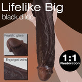11 Inch Realistic Big Black Dildo Sex Toy, Skin-Like Huge Thick Dildo with Strong Suction Cup for Hands-Free, Lifelike Silicone