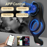 Szleomay Vibrating Cock Ring for Couples,Penis Ring with 9 Modes Male Vibrator Sex Toy with APP Control Perineum,Nipple,Rose Cli