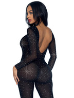 Sheer Rhinestone Catsuit.