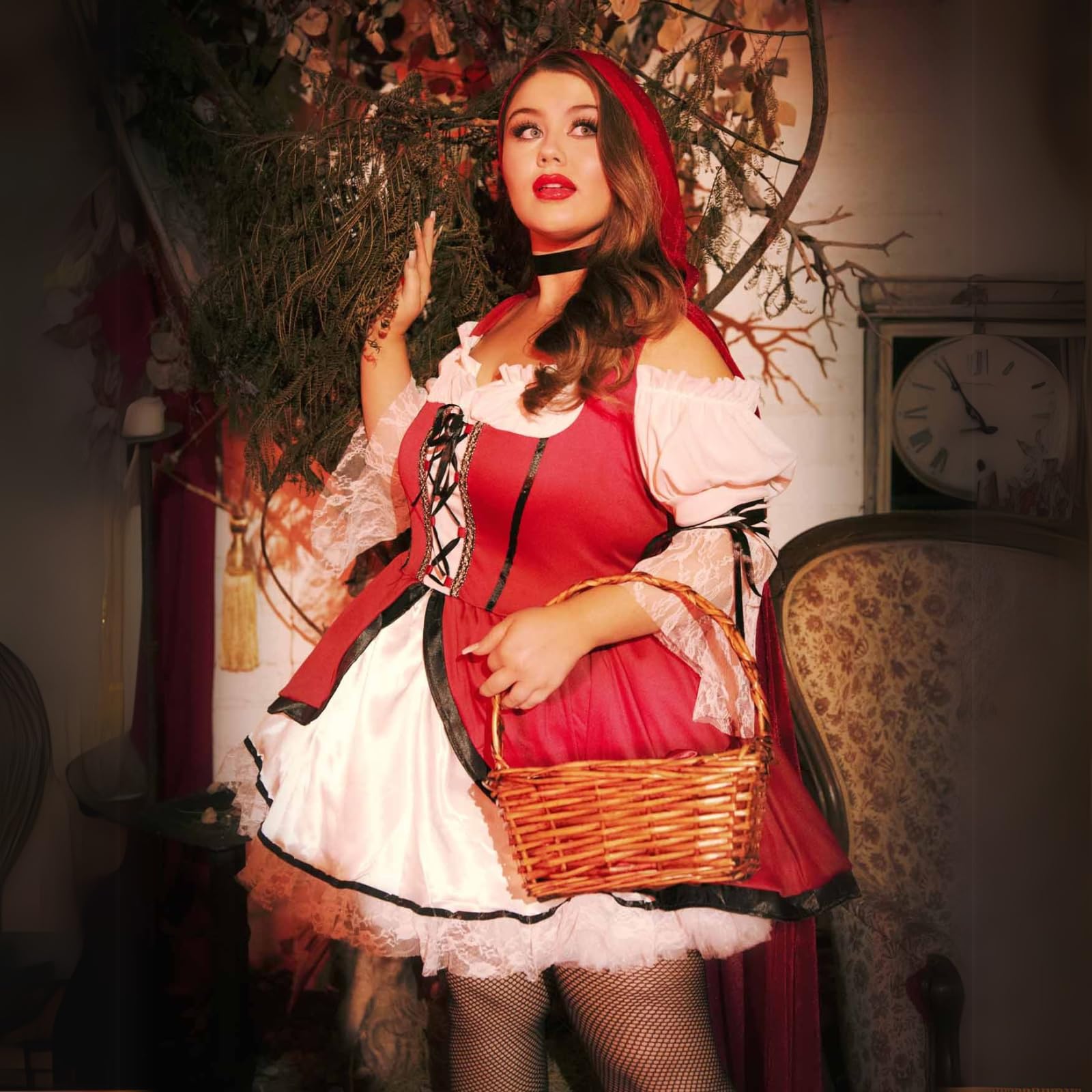2 Pc Storybook Red Riding Hood - 1X-2X / Red/White