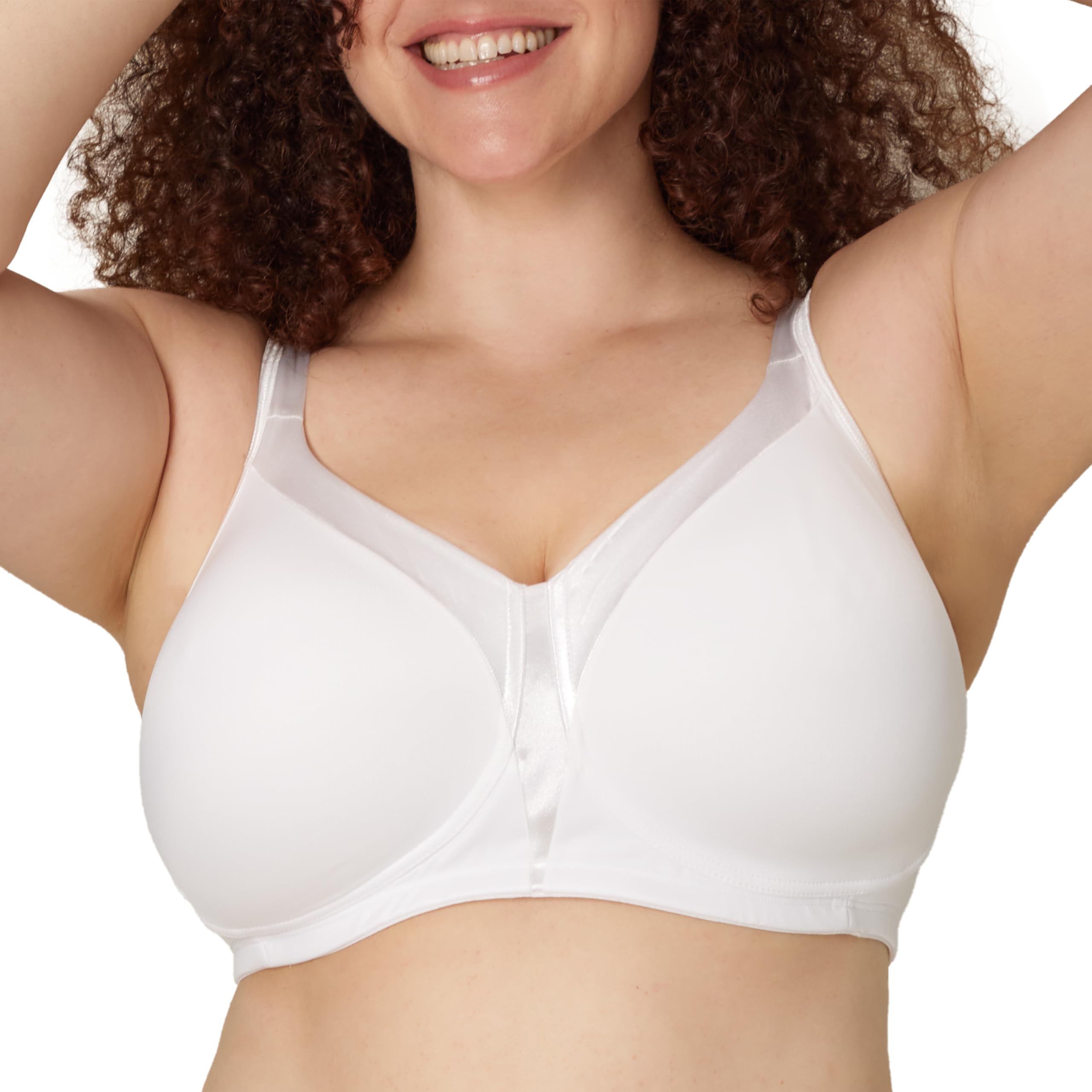 Playtex womens 18 Hour Silky Soft Smoothing Wireless Us4803 Available With 2-pack Option Bras, White, 42B US