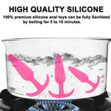 Anal Butt Plug for Comfortable Long-Term Wear 3Pcs Silicone Sex Toys with Flared Base Anal Butt Trainer Kit for Beginners Advanc