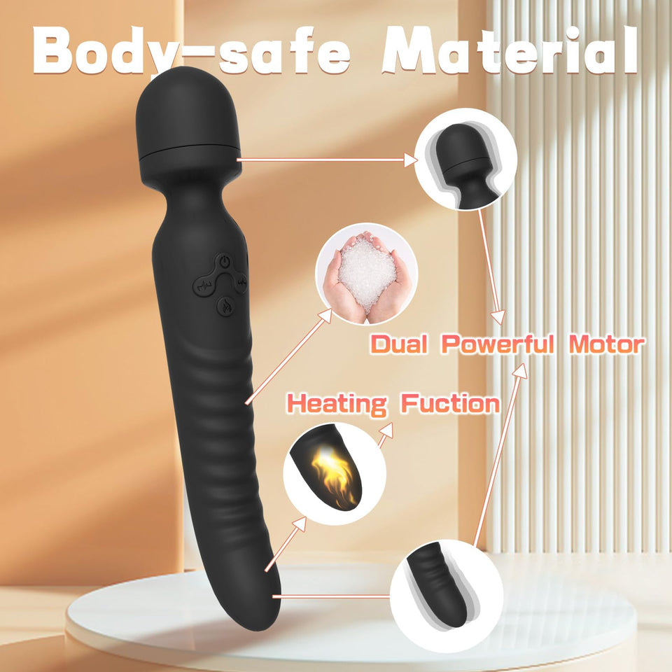 G Spot Vibrator, Vibrator Wand Clitoral Stimulator with Heating Function and Mini Vibrating Ball for Clitoris, G-spot Stimulatio