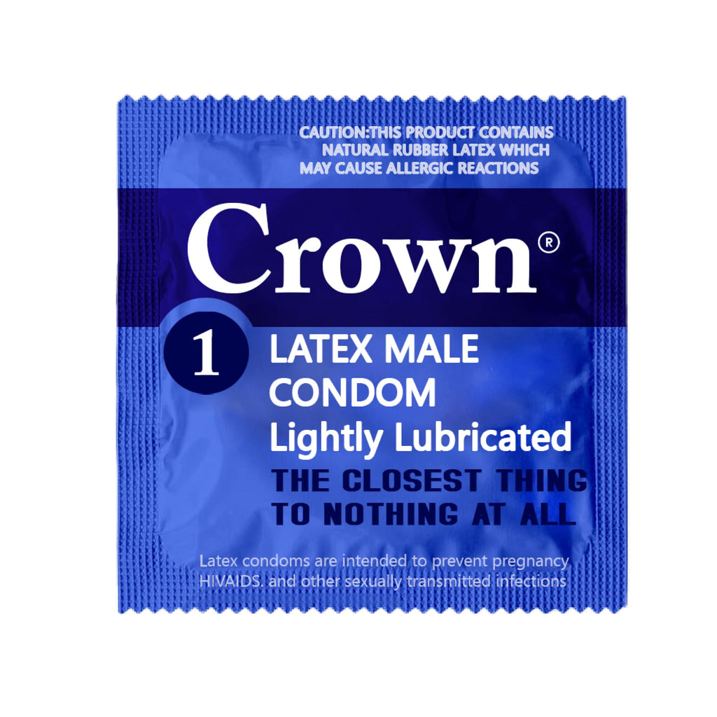 Crown Condoms - 50 Count - Lubricated Latex Condoms - Silkier, Thinner and Stronger (Pack of 50)