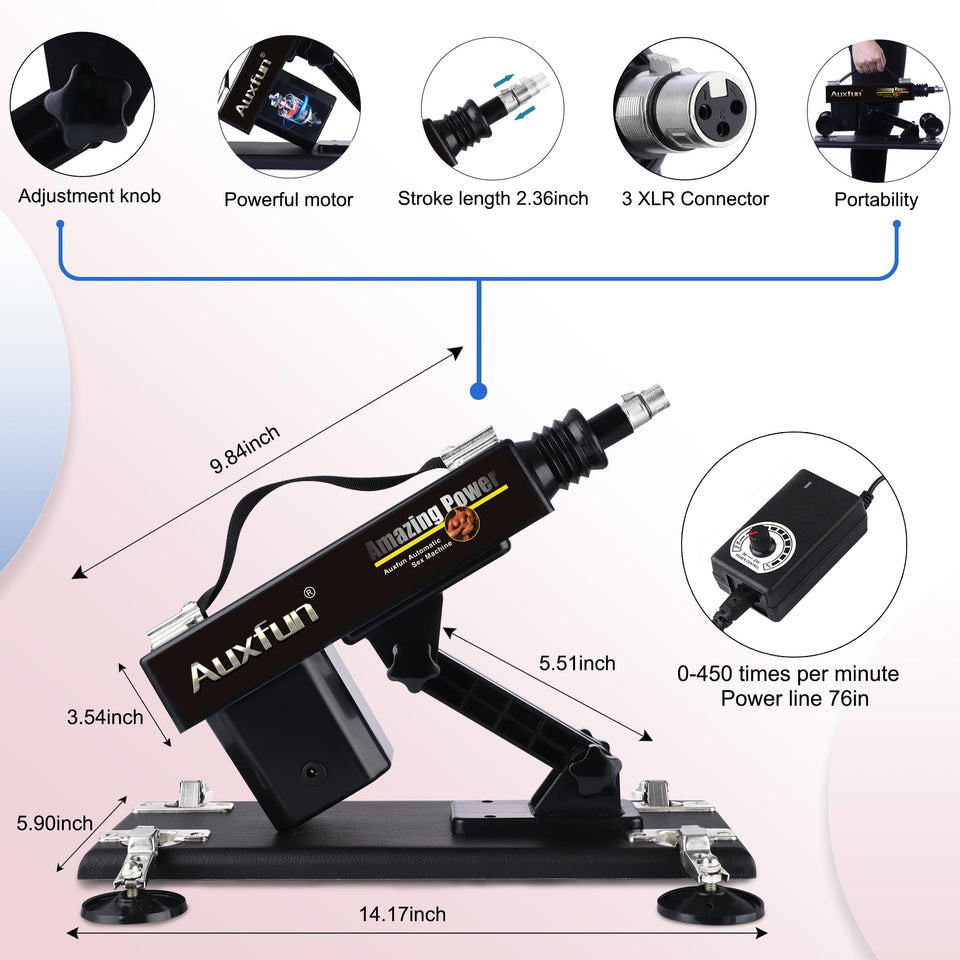 Sex Machine Fuck Machine with 3XLR Connector,Dildo Machine with Realistic Dildo, Love Machine Sex Toys 7 Attachments with Suctio