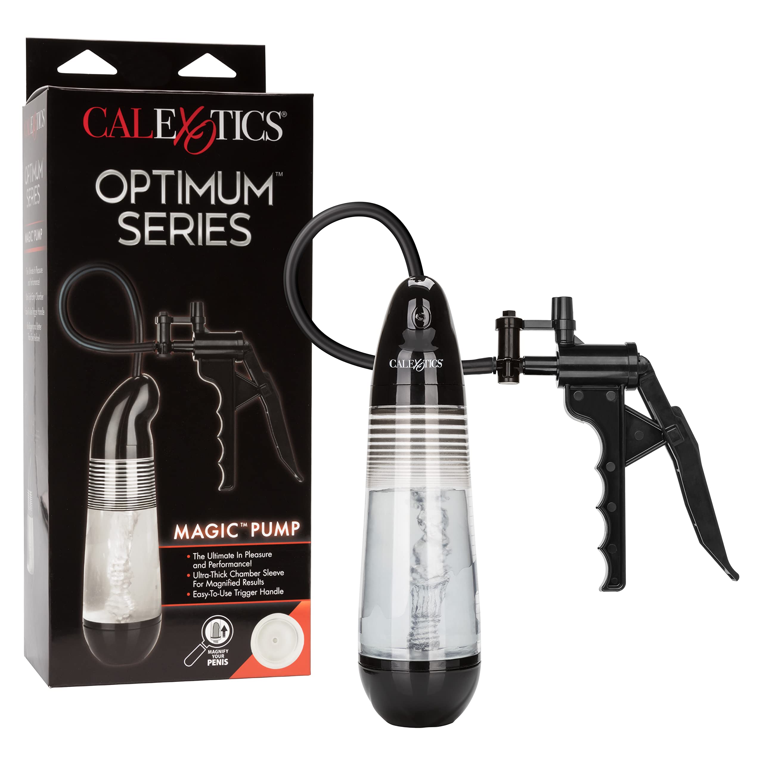 CalExotics Optimum Series Magic Pump - Male Enhancement Penis Pump with Silicone Stroker Sleeve - Male Masturbation Sex Toys for
