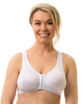 Carole Martin Full-Freedom Comfort Front Closure Bra for Women, Wireless (38, White)