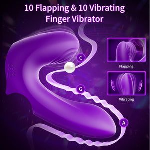 G Spot Vibrator Women Sex Toys Finger Vibrators 10 Powerful Vibrating & 10 Flapping Clitoral Stimulator Female Sex Toy Adult Toy