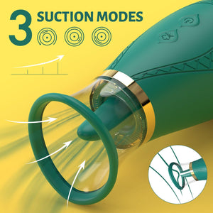 Jesbenna Clitoral Sucking Vibrator Sex Toys, 3 Sucking 9 Licking Modes Nipples Clit Sucker for Quick Orgasm, Tongue Vibrators Ad