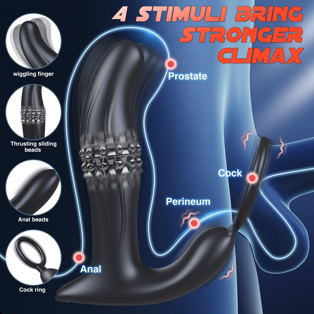 BEISAR Wiggling Sex Toys Anal Vibrator, Adult Toys Sex Toy for Men Prostate Massager Sex Toys Butt Plug Dildo Anal Beads Enema P